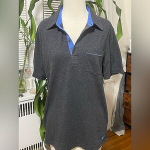 Original Penguin Charcoal Polo with Sky Blue Details